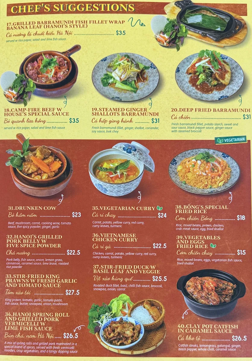Menu, Bong's Cafe and Restaurant