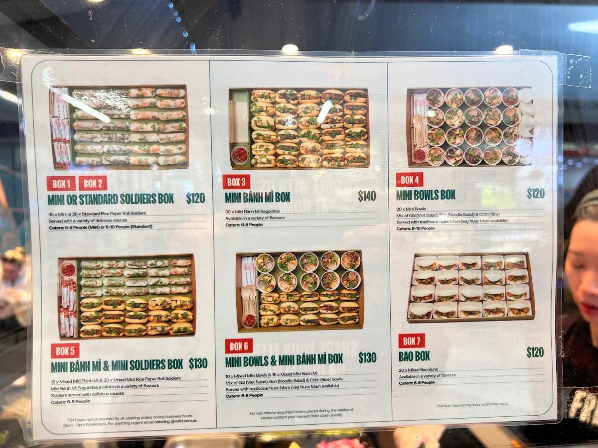 Menu, Roll'd Narellan