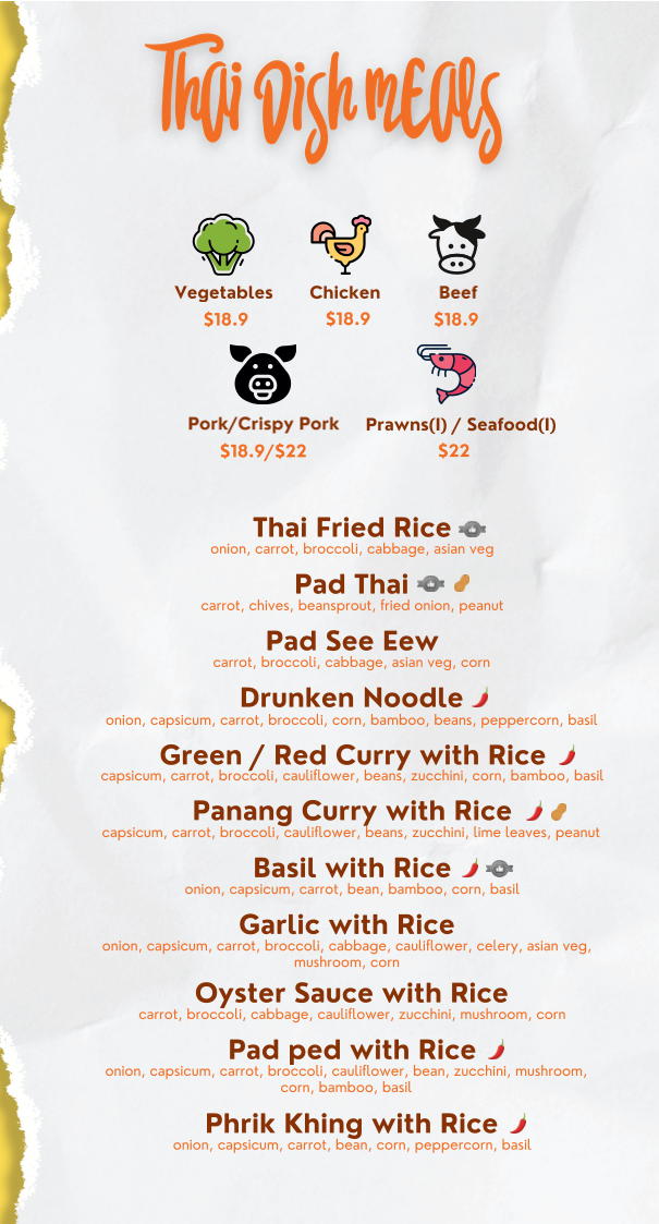 Menu, Phranakorn Thai Cafe and Restaurant