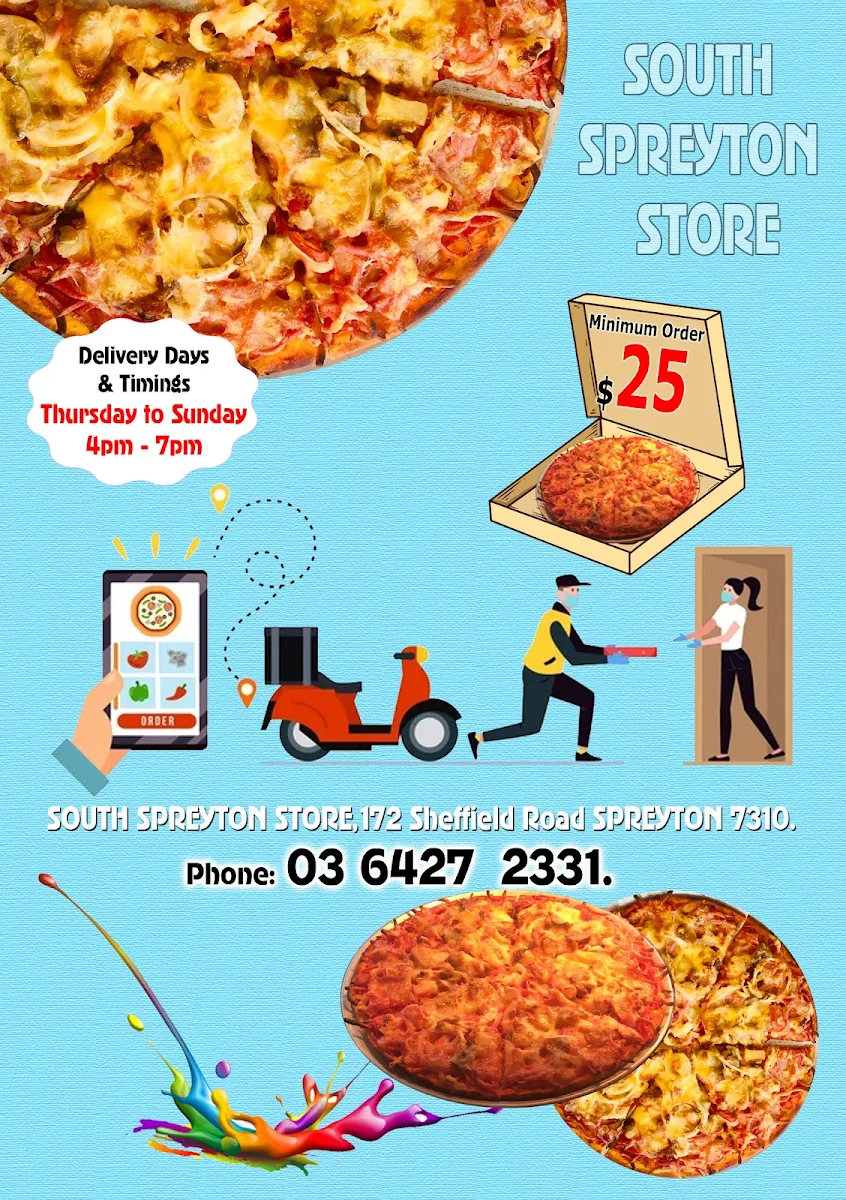 Menu, South Spreyton Store