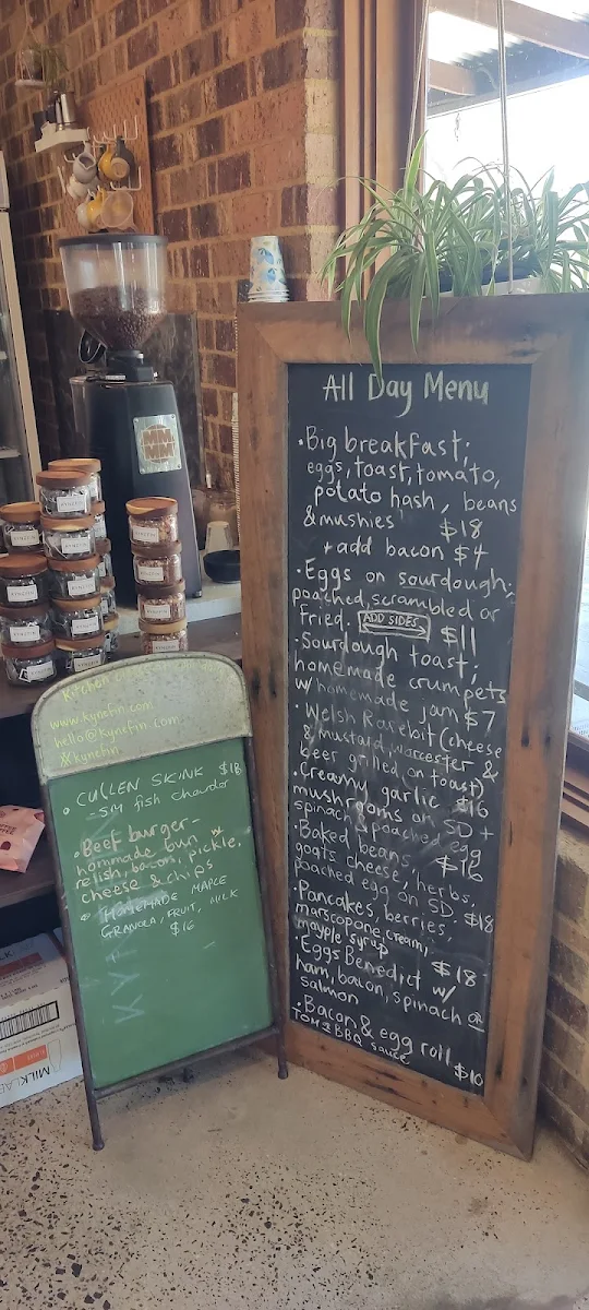 Menu, Kynefin Cafe