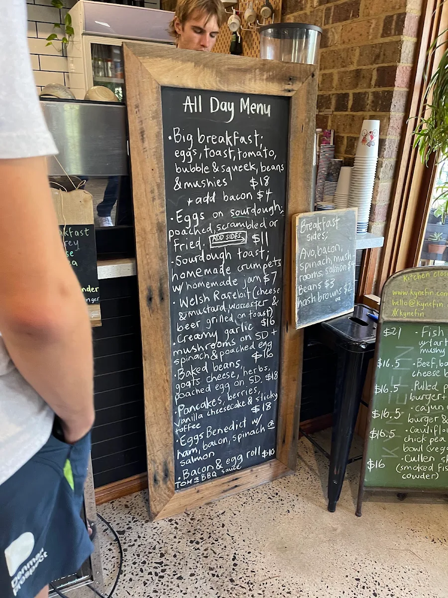 Menu, Kynefin Cafe