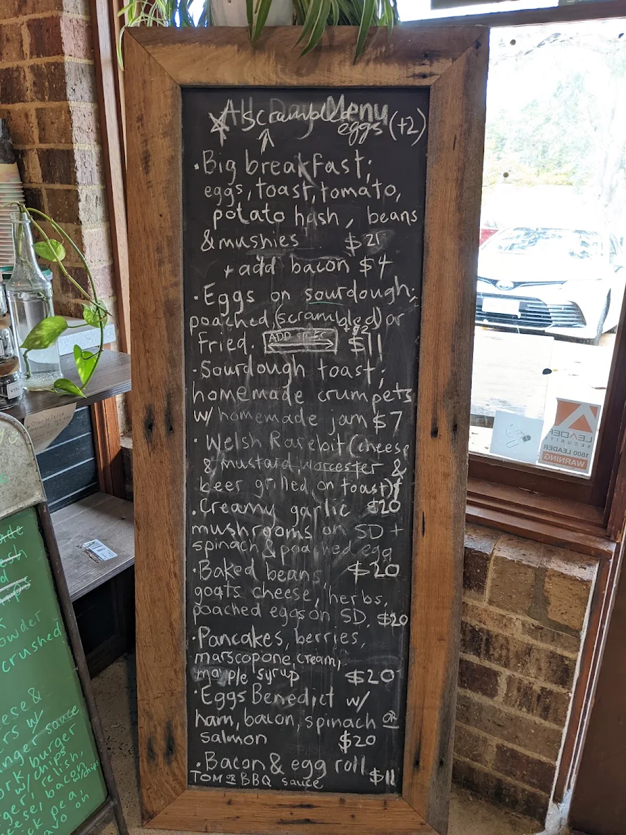 Menu, Kynefin Cafe