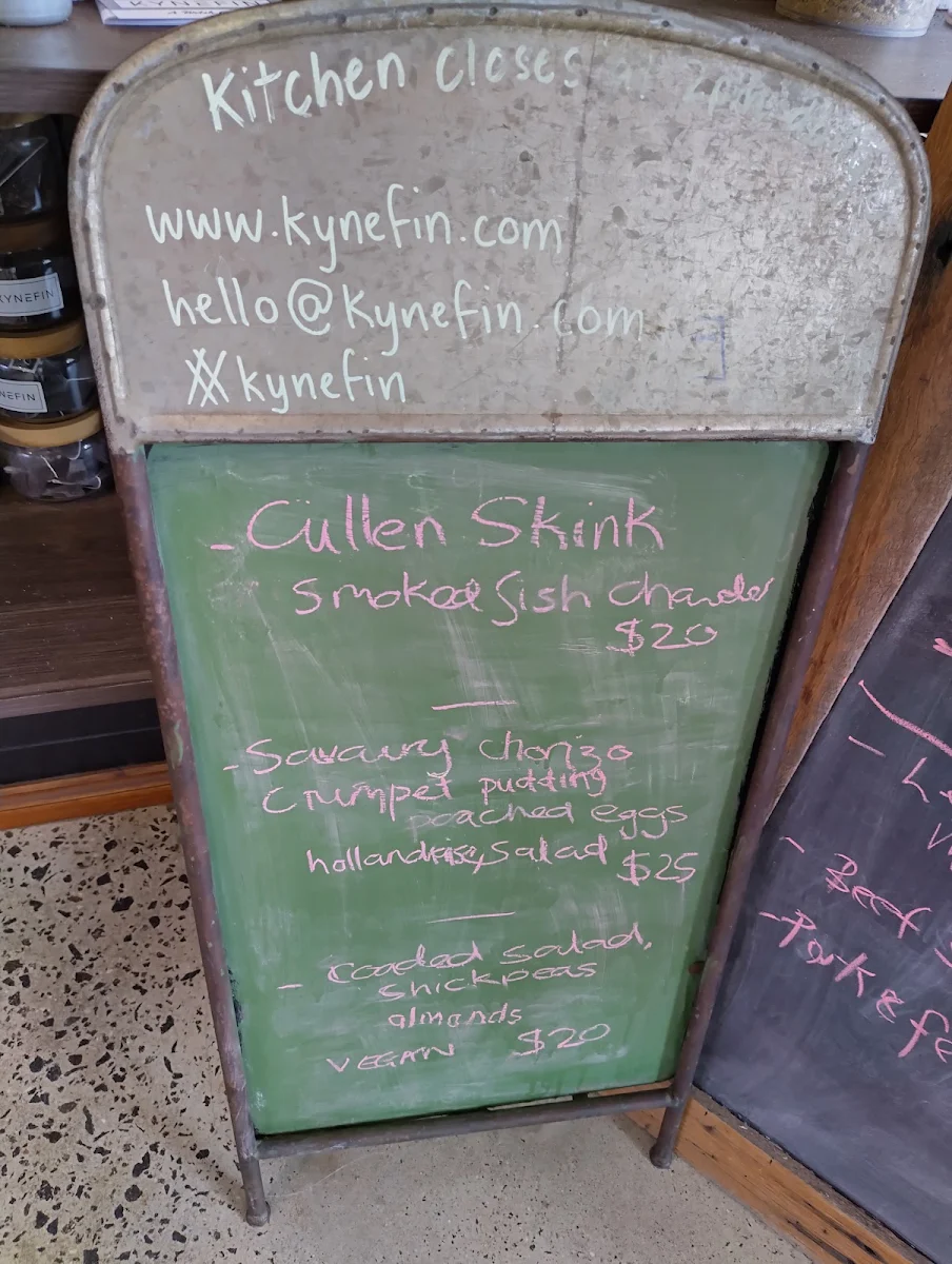 Menu, Kynefin Cafe