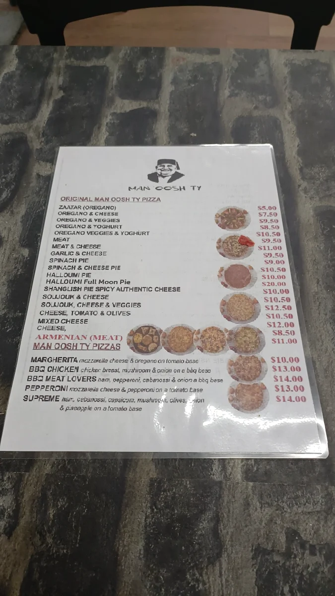 Menu, MAN OOSH TY