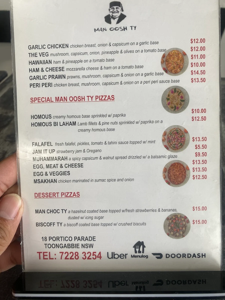 Menu, MAN OOSH TY