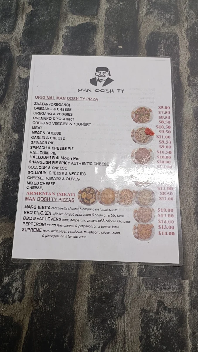Menu, MAN OOSH TY