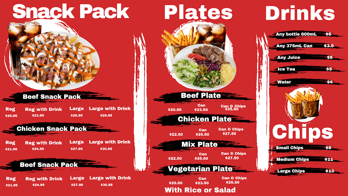 Menu, kebabs way