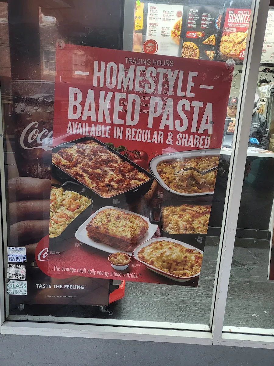 Menu, Pizza Hut Earlwood