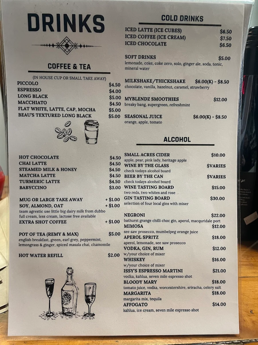 Menu, The Agrestic Grocer