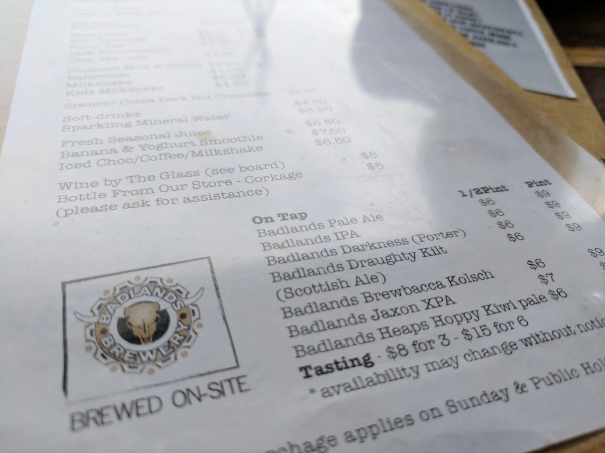 Menu, The Agrestic Grocer