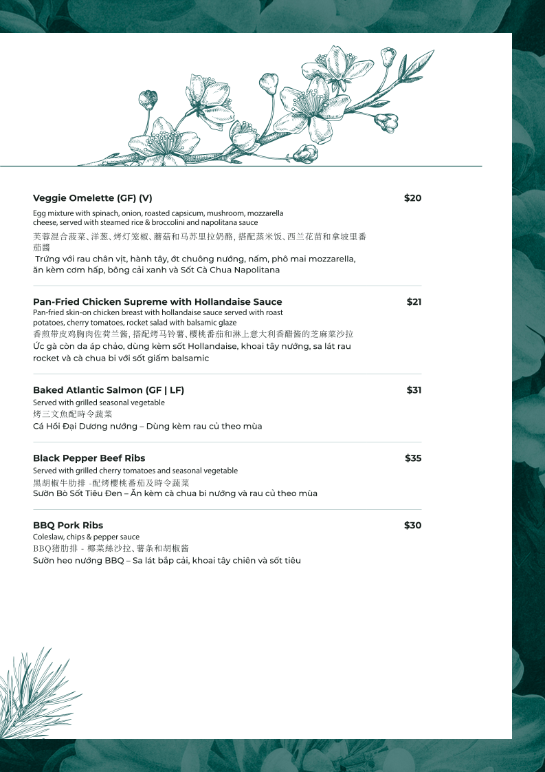 Menu, Bistro 1925
