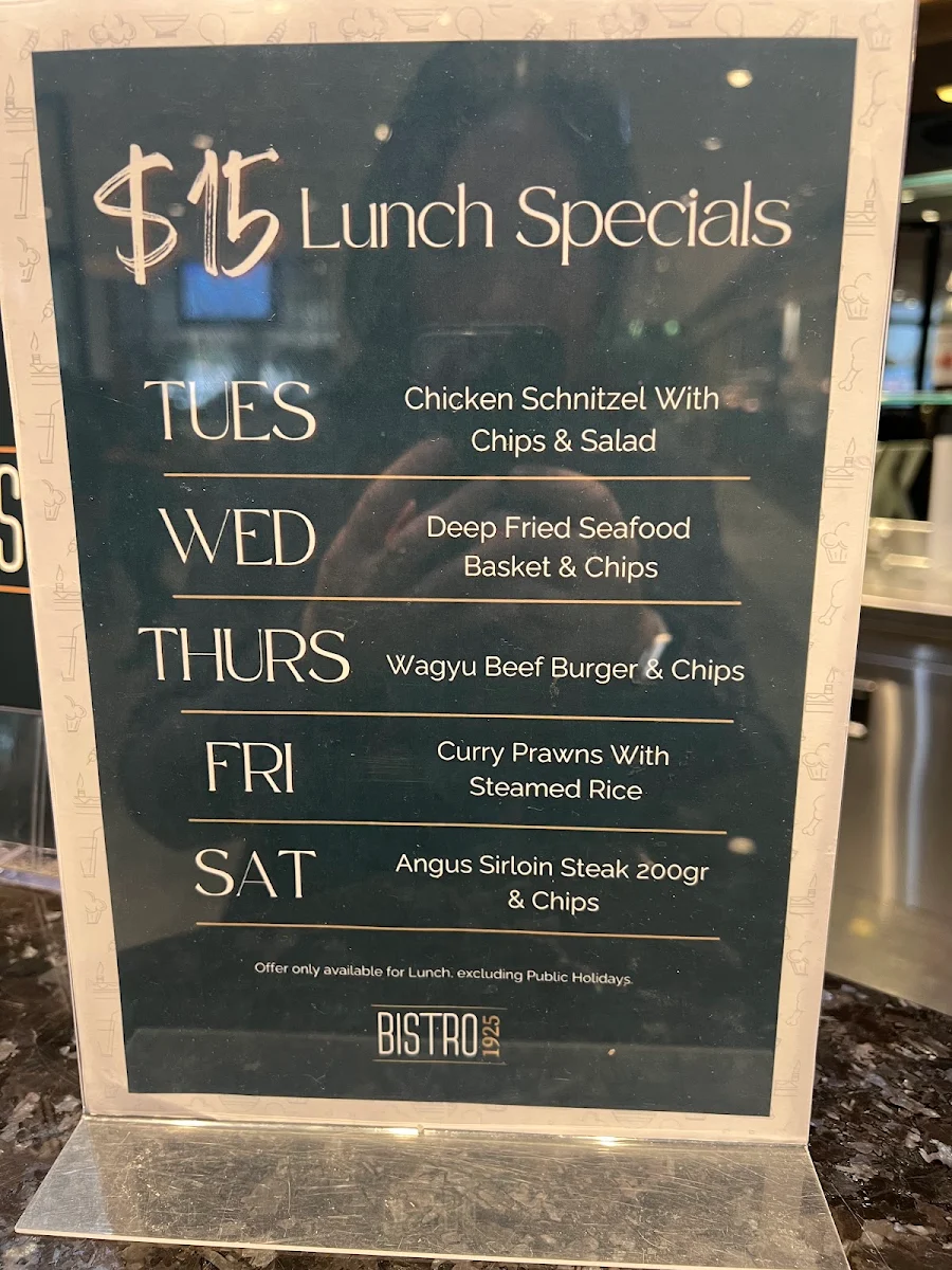 Menu, Bistro 1925