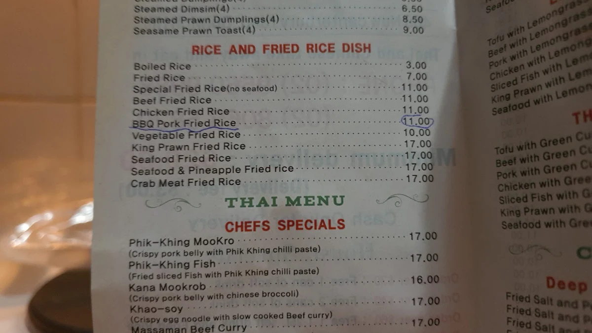 Menu, Dulwich Hill Addison