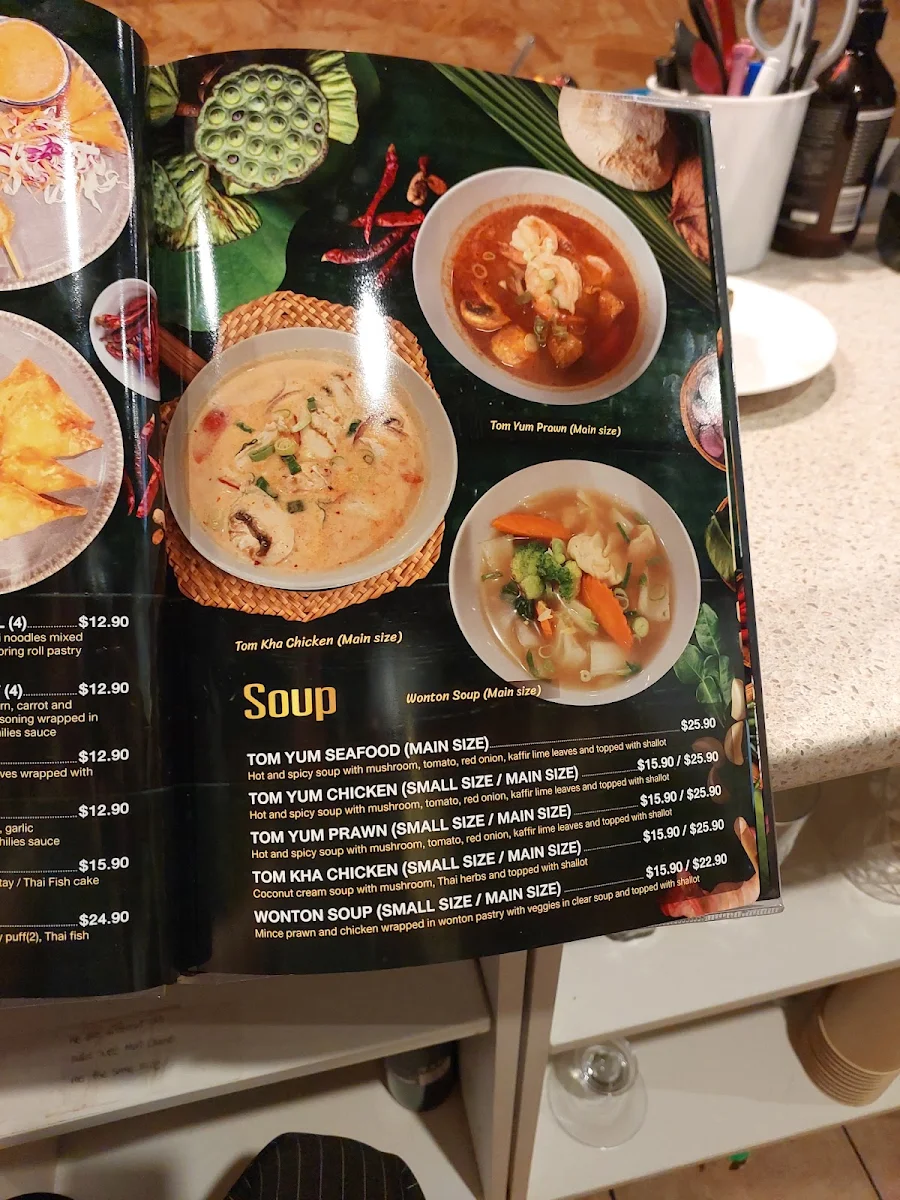 Menu, Rice Thai Restaurant