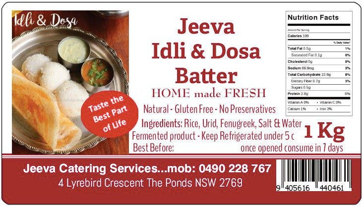 Menu, Jeeva Dosa