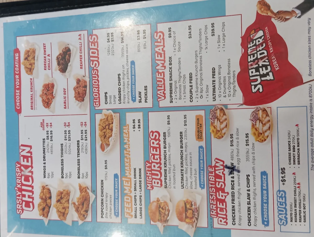 Menu, Dante's Hot Chicken Lynbrook