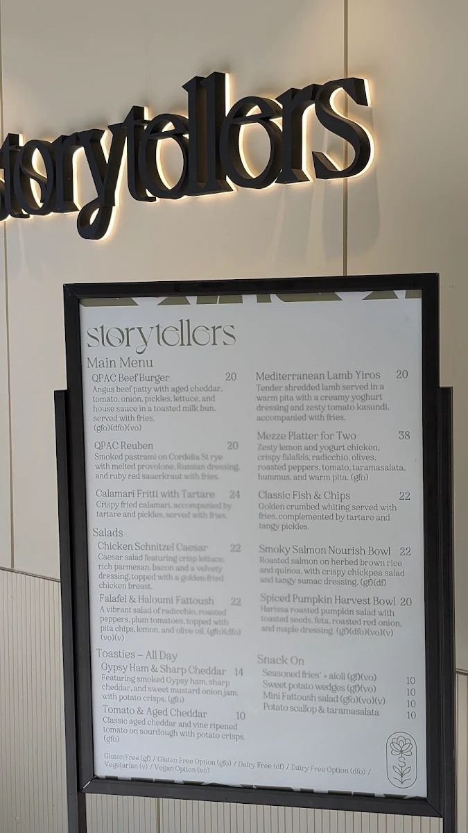 Menu, Storytellers
