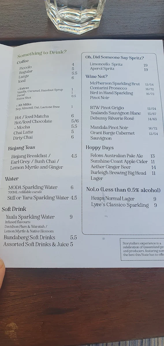 Menu, Storytellers
