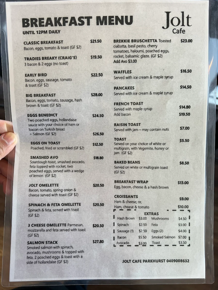 Menu, Bean & Beyond Cafe