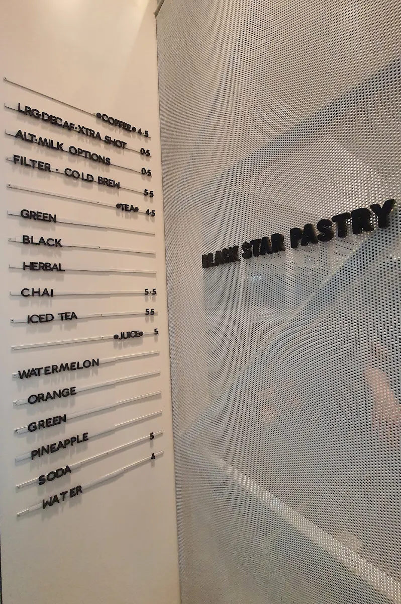 Menu, Black Star Pastry Sydney CBD