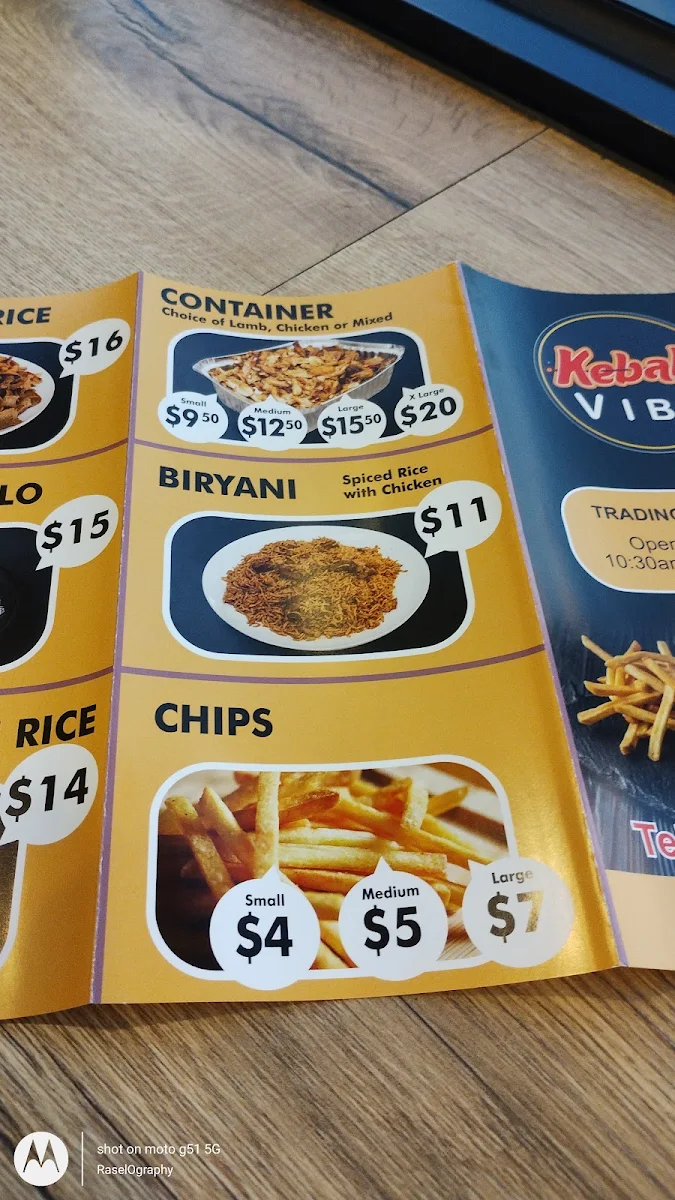 Menu, Kebab Vibe