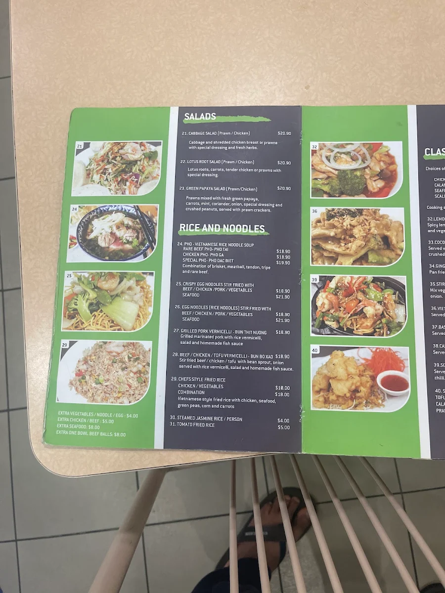 Menu, Da Lat Restaurant