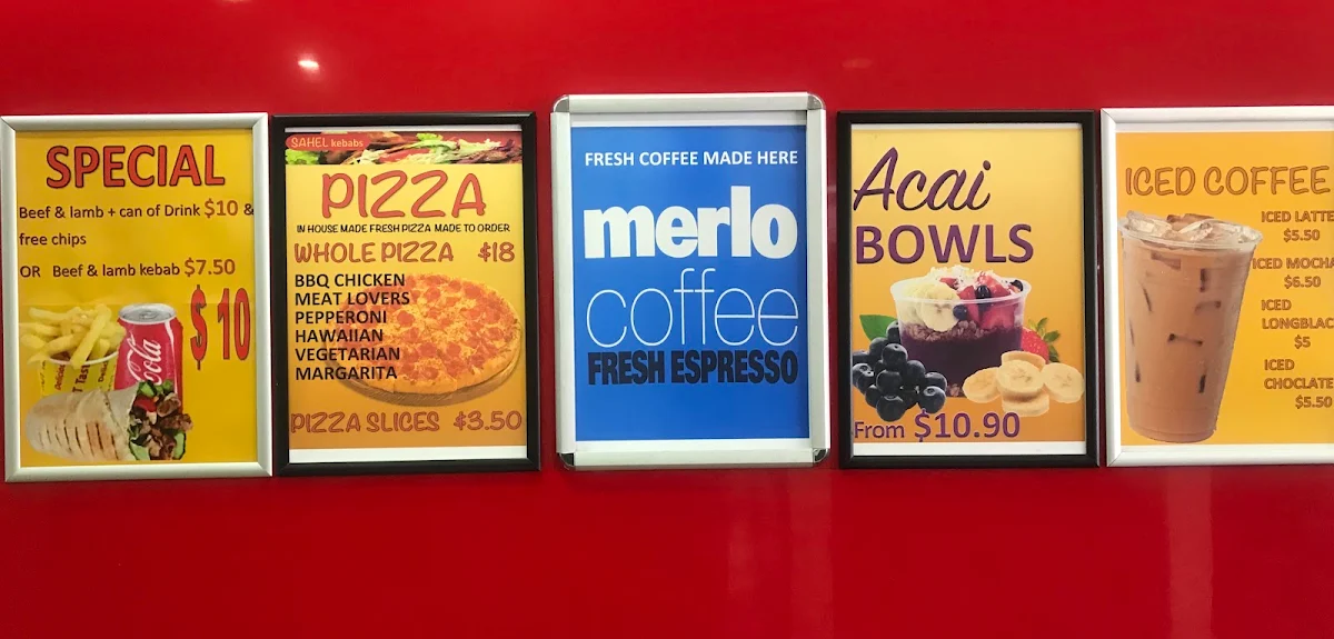 Menu, Sahel Grill Kebabs & Pizza