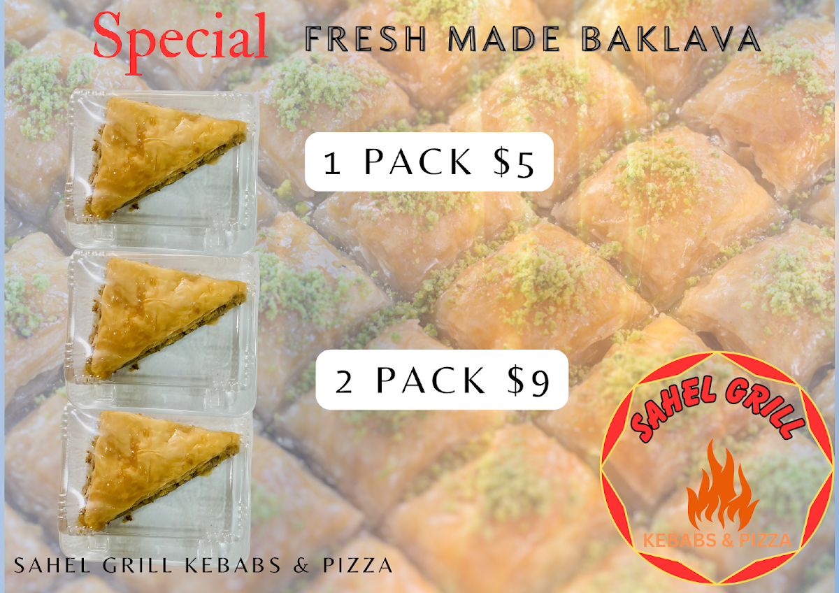 Menu, Sahel Grill Kebabs & Pizza