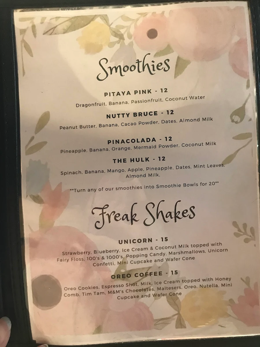 Menu, Brighton Schoolhouse