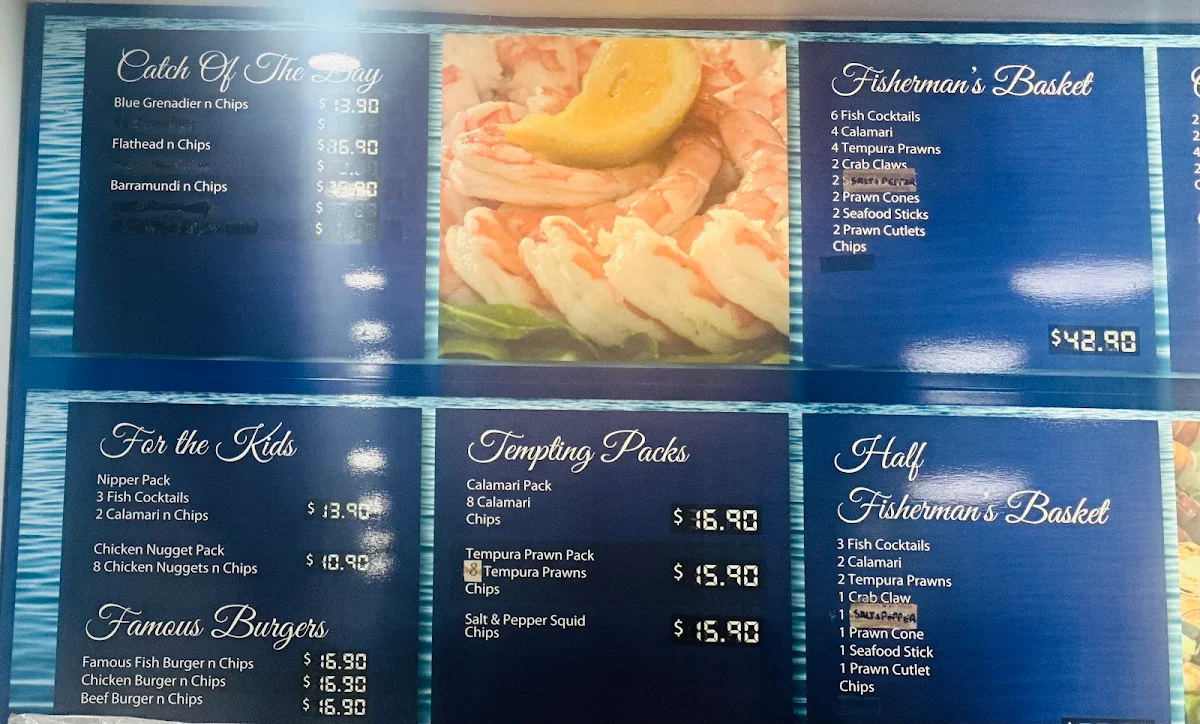 Menu, Jaws Seafood