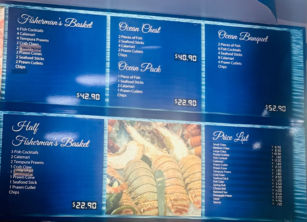 Menu, Jaws Seafood