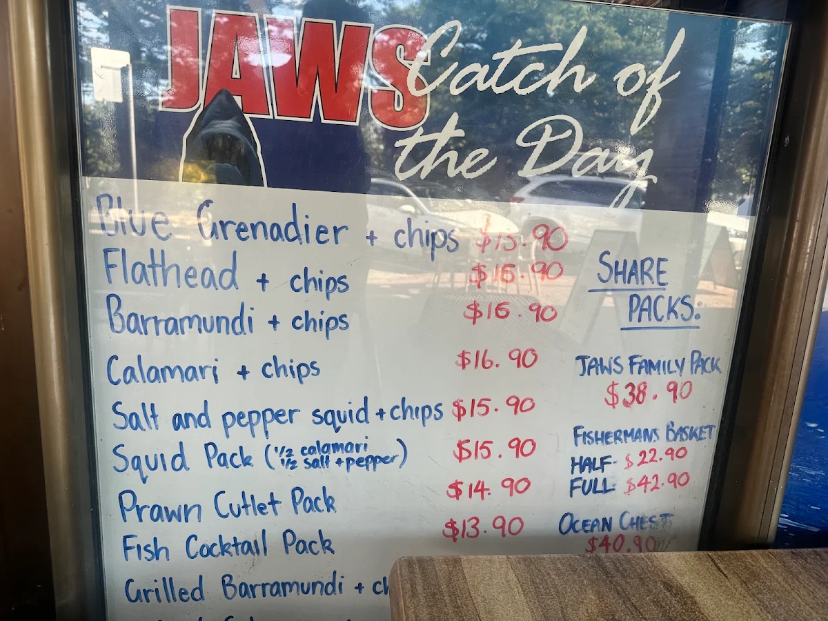 Menu, Jaws Seafood