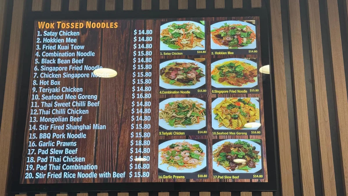 Menu, Noodle Paradise