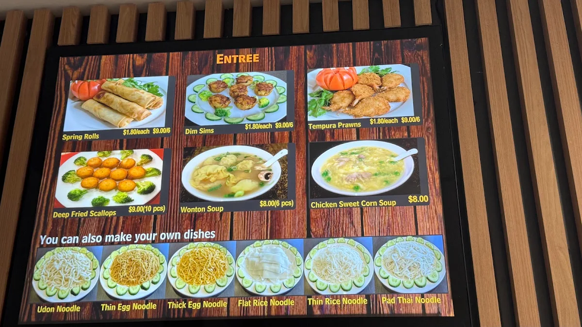 Menu, Noodle Paradise