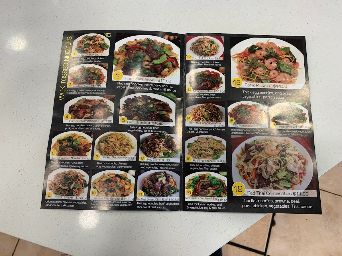 Menu, Noodle Paradise
