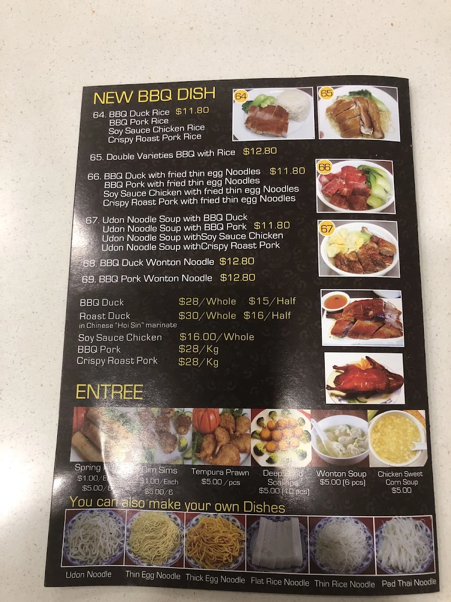 Menu, Noodle Paradise
