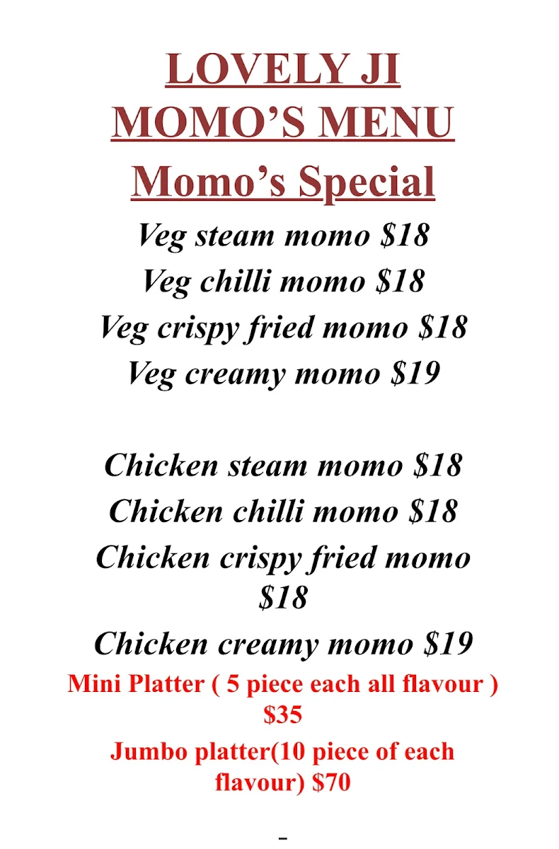 Menu, Lovely Ji