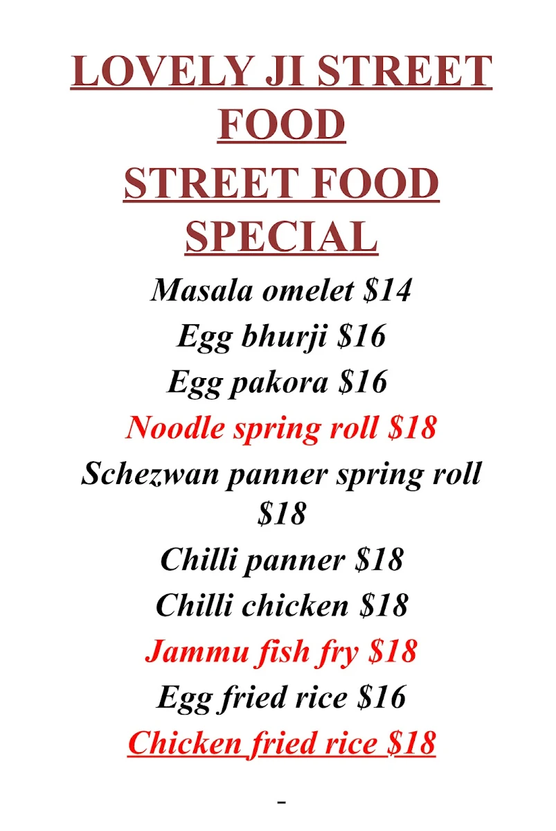 Menu, Lovely Ji