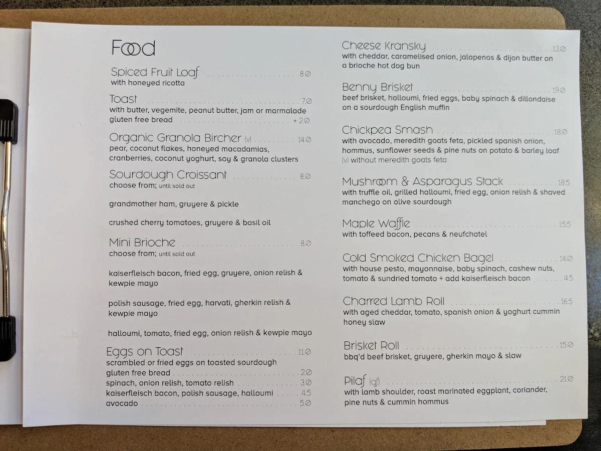 Menu, Brüger