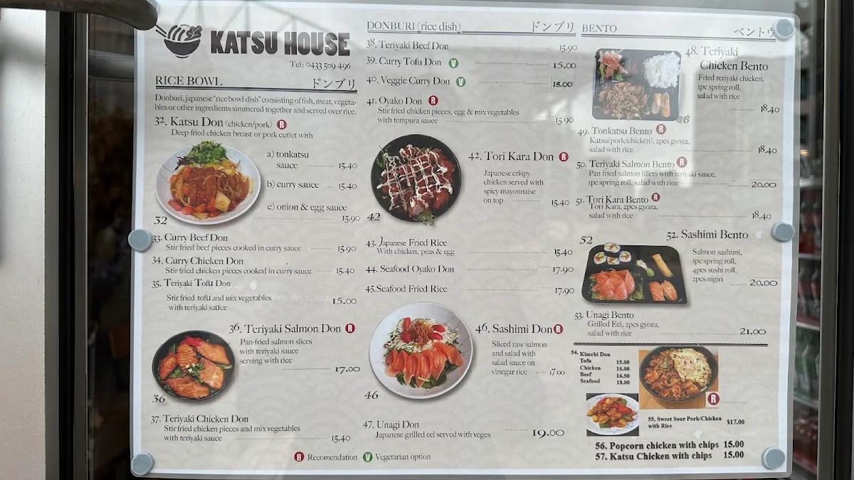 Menu, Katsu House