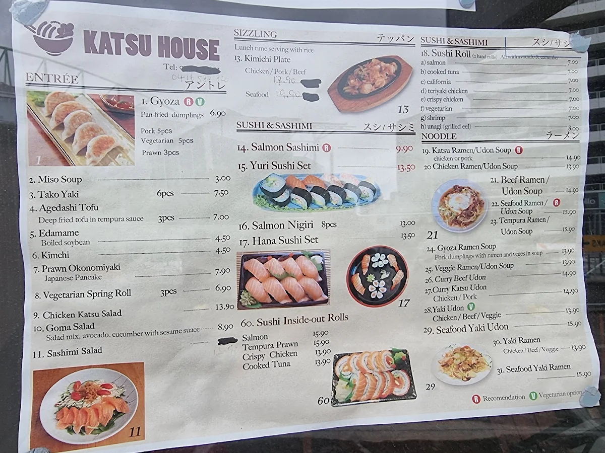 Menu, Katsu House