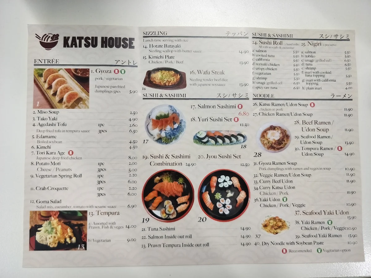 Menu, Katsu House