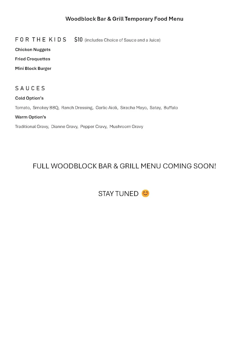 Menu, Tele Point Pub