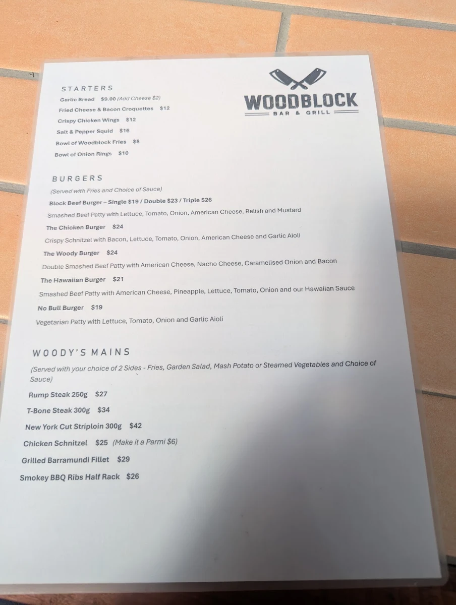 Menu, Tele Point Pub