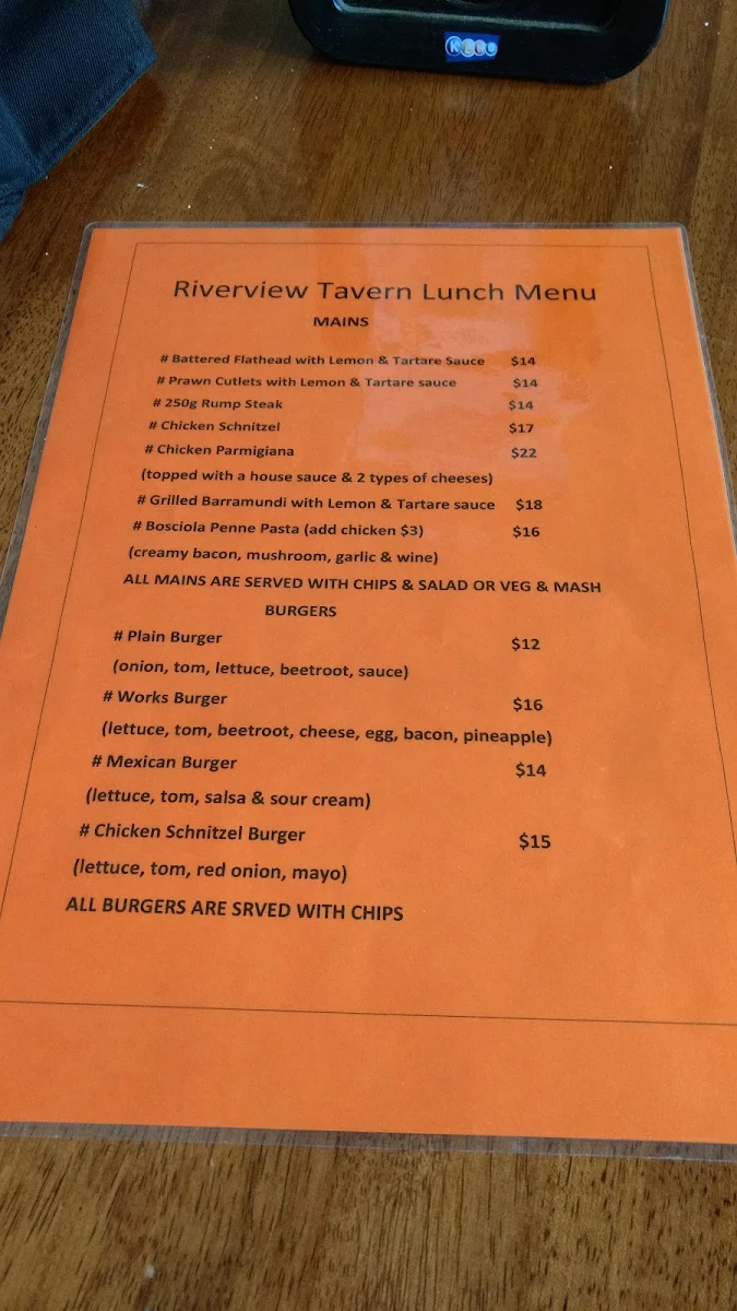Menu, Tele Point Pub