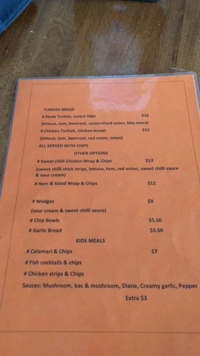 Menu, Tele Point Pub
