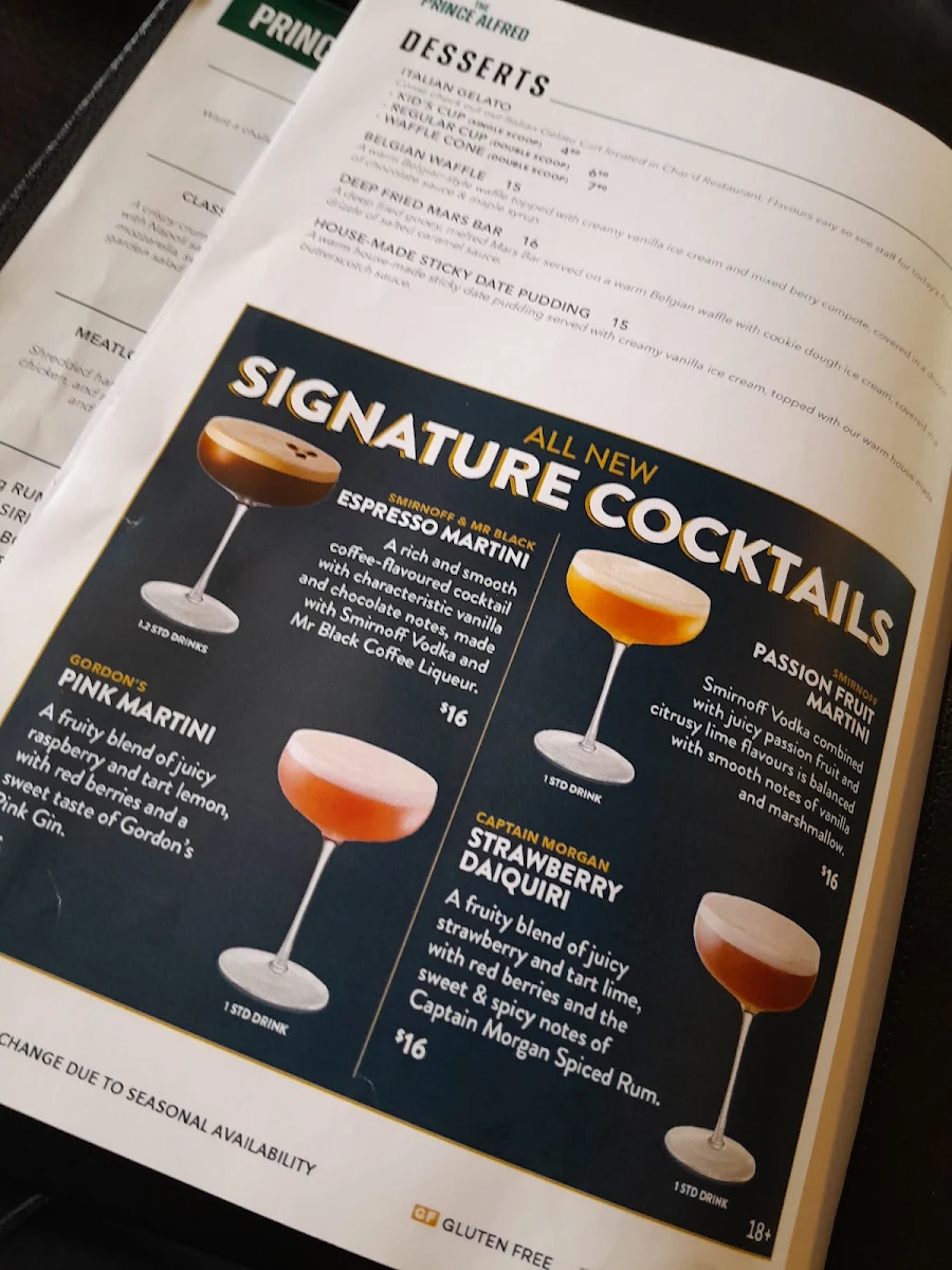 Menu, Tap'd Bar Ipswich