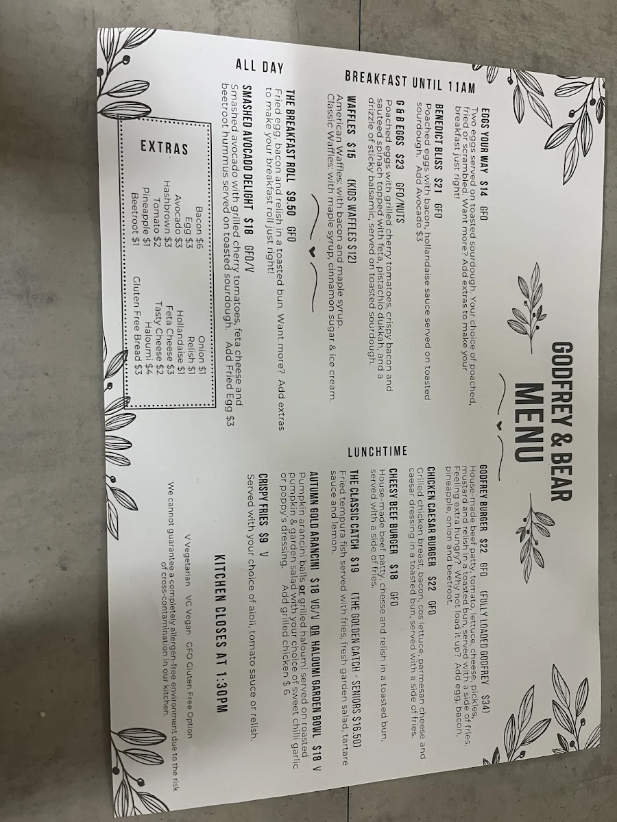 Menu, Godfrey & Bear