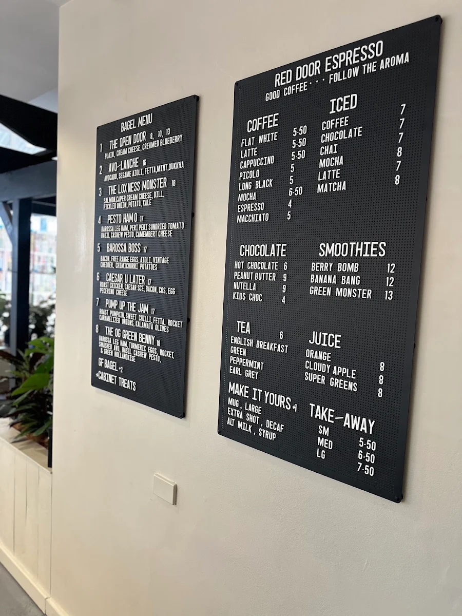 Menu, Red Door espresso